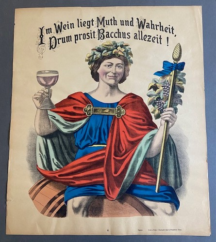 Orig lithographie im - "im, wein