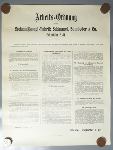 Plakat arbeits ordnung - plakat, 1913