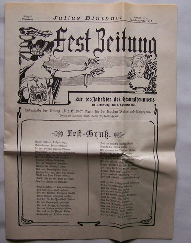 Berlin 1901 fest zeitung - berlin, 200