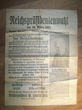 Reichspräsidentenwahl Plakat