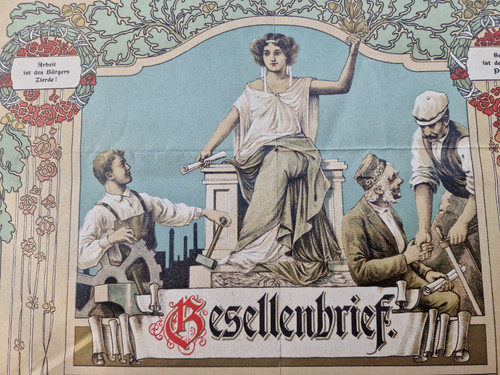 Antiker gesellenbrief - antiker,